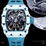 Swiss Replica Richard Mille RM35-03 Rafael Nadal Watches Carbon NTPT Blue Rubber Strap